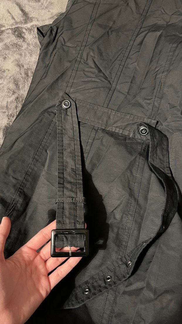 Kadın Siyah Midi Boy Trençkot - Görsel 4