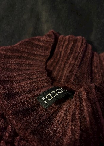 H&M Bordo Örgü Kadın Kazak - Görsel 4