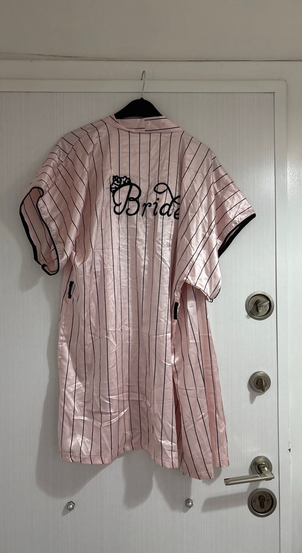 Pembe Çizgili Midi Kadın Sabahlık - Görsel 2