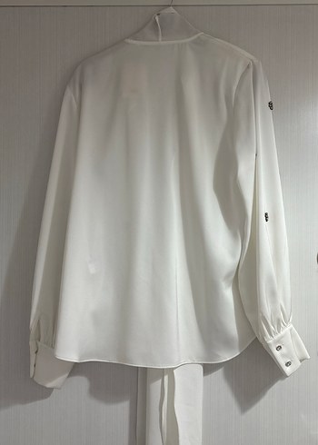 İşlemeli Beyaz Kadın Gömlek - Görsel 5