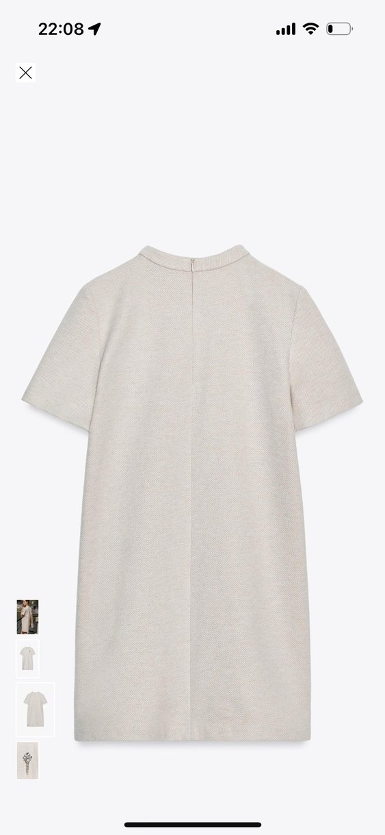 Bej Kısa Kollu Mini Triko Elbise - Görsel 4