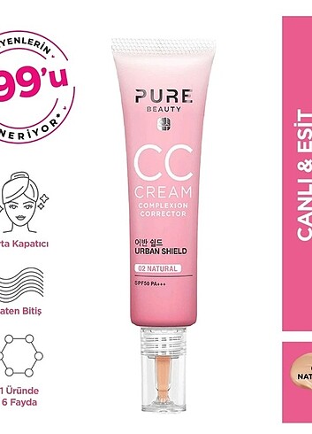 Pure Beauty CC Krem SPF50 Pa+++ 02Natural