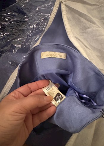 Mor Drapeli Straplez Uzun Abiye Üst Alt Takım
