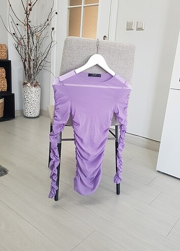 ZARA Bershka tarzi tul bluz