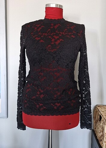 Zara tarzi yeni sezon dantel bluz