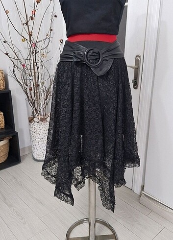 Gotik Grunge dantel etek