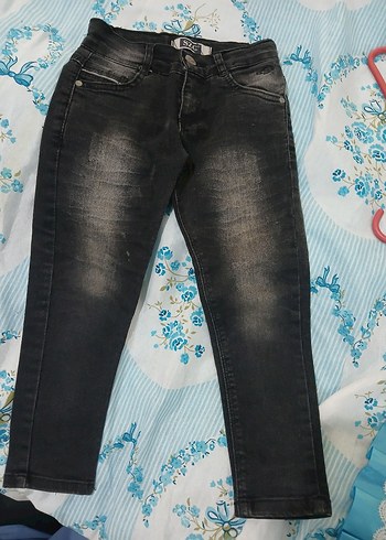 Gri Bağcıklı Erkek Çocuk Denim Pantolon