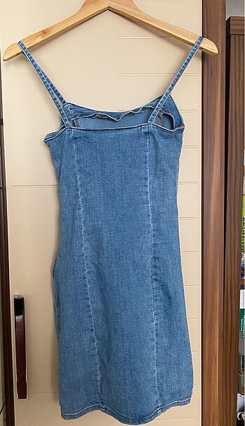H&M Denim streç mini h&m elbise