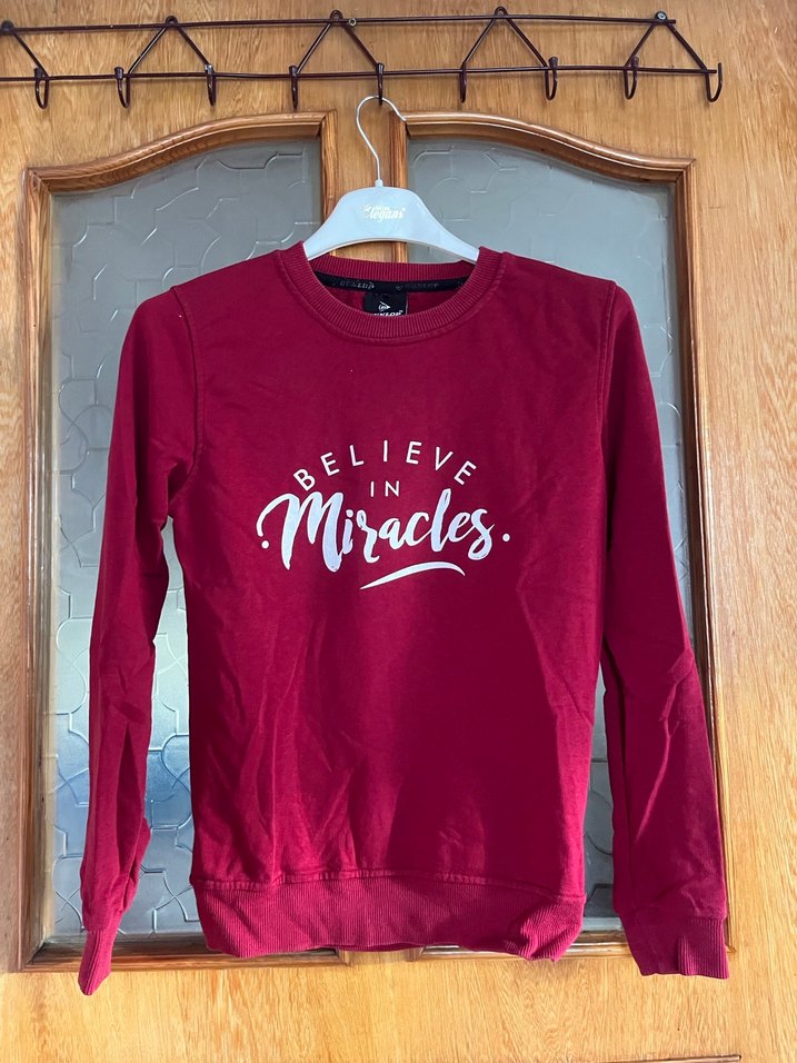 Bordo Baskılı Kadın Sweatshirt - Görsel 2