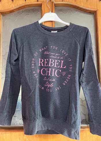 Gri Kadın Uzun Kollu Sweatshirt - Görsel 2
