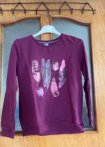 Kızlar İçin Mor Baskılı Sweatshirt - Görsel 2