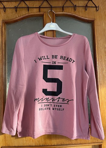 Pembe Baskılı Kız Sweatshirt Uzun Kollu - Görsel 2
