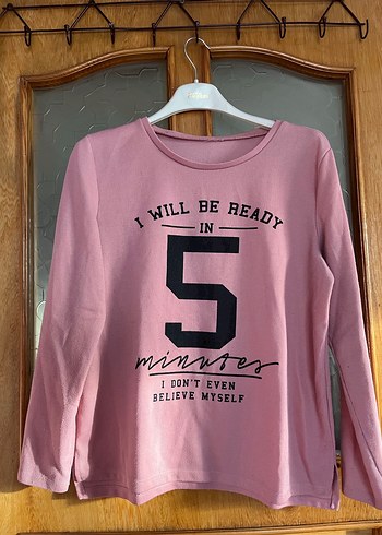 Pembe Baskılı Kız Sweatshirt Uzun Kollu - Görsel 3