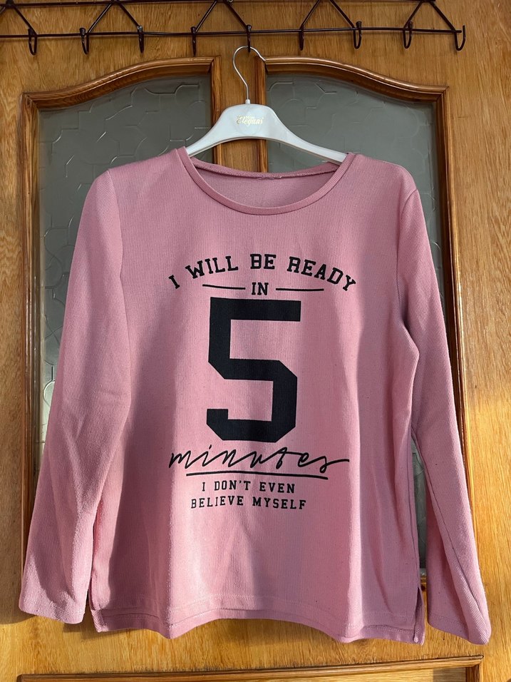 Pembe Baskılı Kız Sweatshirt Uzun Kollu - Görsel 2