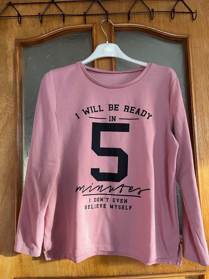 Pembe Baskılı Kız Sweatshirt Uzun Kollu - Görsel 3