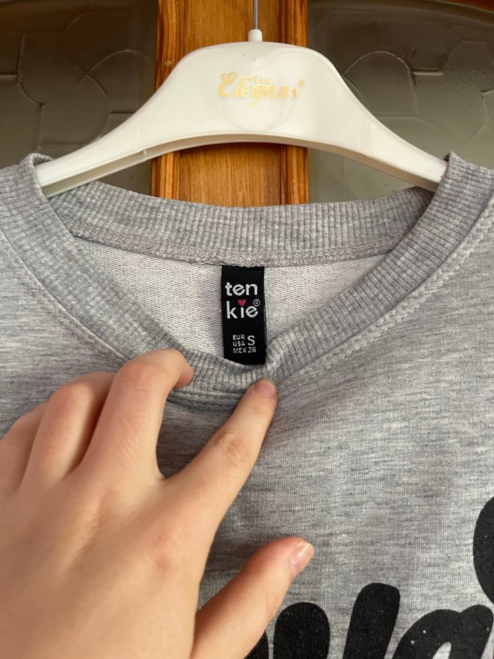 Gri Baskılı Kadın Sweatshirt - Görsel 3