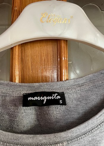 Gri Puantiyeli Düğmeli Kadın Sweatshirt - Görsel 3
