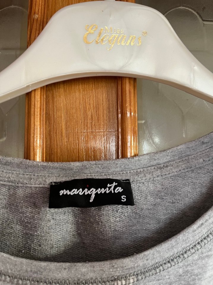 Gri Puantiyeli Düğmeli Kadın Sweatshirt - Görsel 3