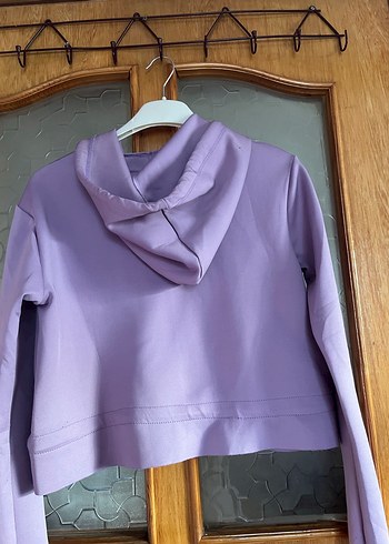 Mor Kapüşonlu Kadın Sweatshirt - Görsel 4