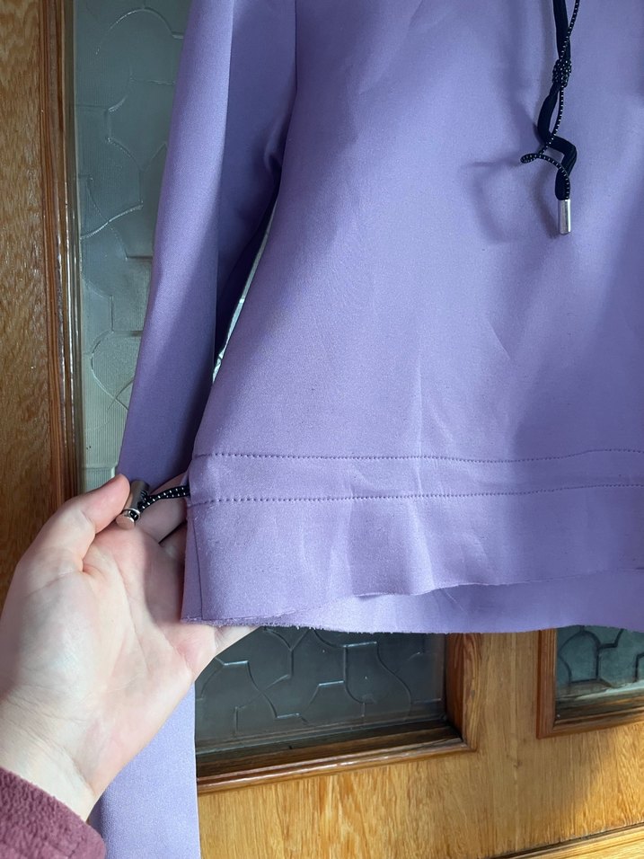 Mor Kapüşonlu Kadın Sweatshirt - Görsel 3