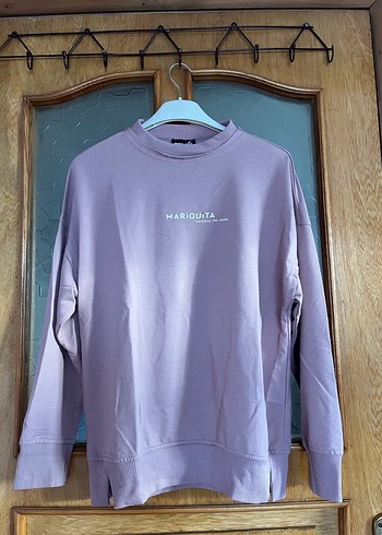 Mor Uzun Kollu Kadın Sweatshirt - Görsel 3