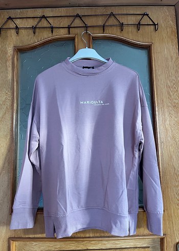 Mor Uzun Kollu Kadın Sweatshirt - Görsel 2