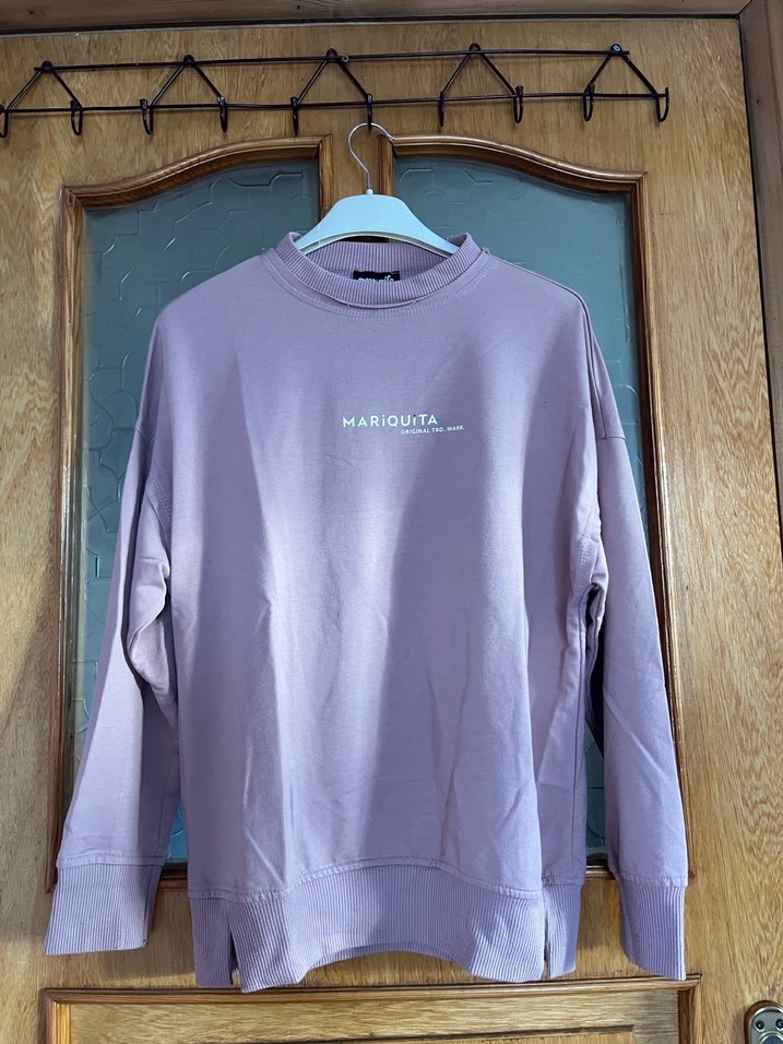 Mor Uzun Kollu Kadın Sweatshirt - Görsel 3