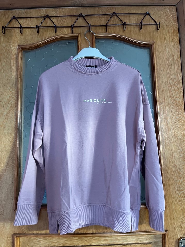 Mor Uzun Kollu Kadın Sweatshirt - Görsel 2