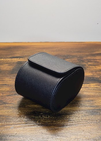 Watchroll Siyah Desenli Deri Saat ve Takı Çantası - Saat Kutusu - Görsel 5