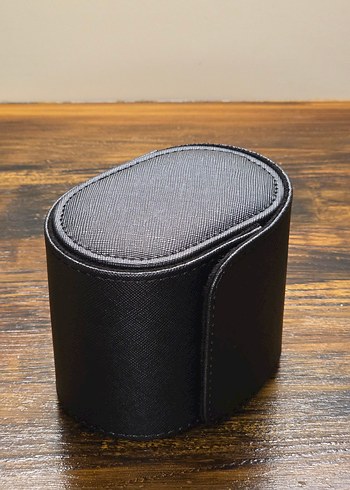 Watchroll Siyah Desenli Deri Saat ve Takı Çantası - Saat Kutusu - Görsel 6