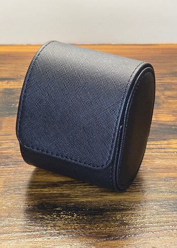 Watchroll Siyah Desenli Deri Saat ve Takı Çantası - Saat Kutusu - Görsel 4