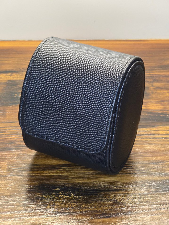 Watchroll Siyah Desenli Deri Saat ve Takı Çantası - Saat Kutusu - Görsel 4