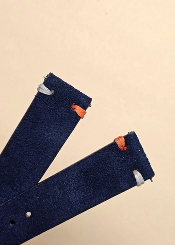 20 mm Renkli Vintage Erkek Saat Kayışı Mavi - Görsel 4