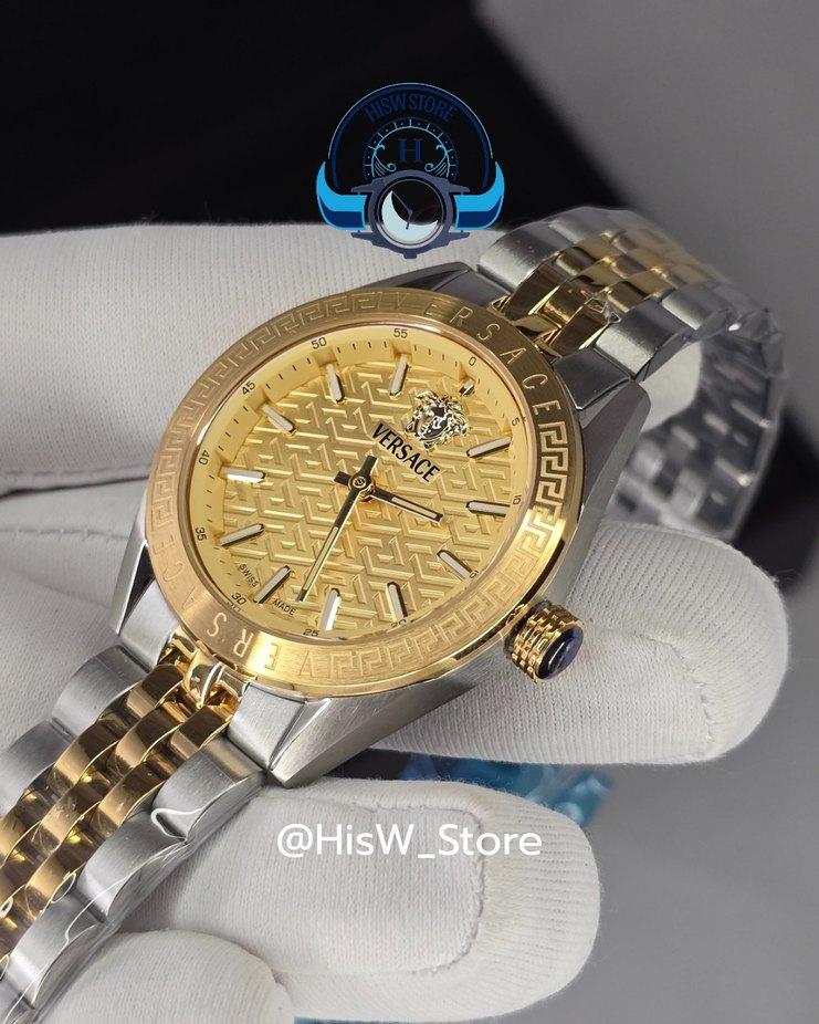 Versace V-Code Two Tone Kadın Saati - Görsel 4