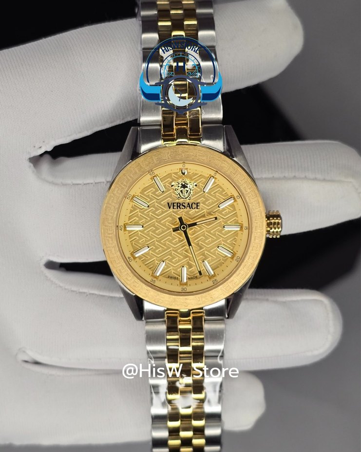 Versace V-Code Two Tone Kadın Saati - Görsel 3