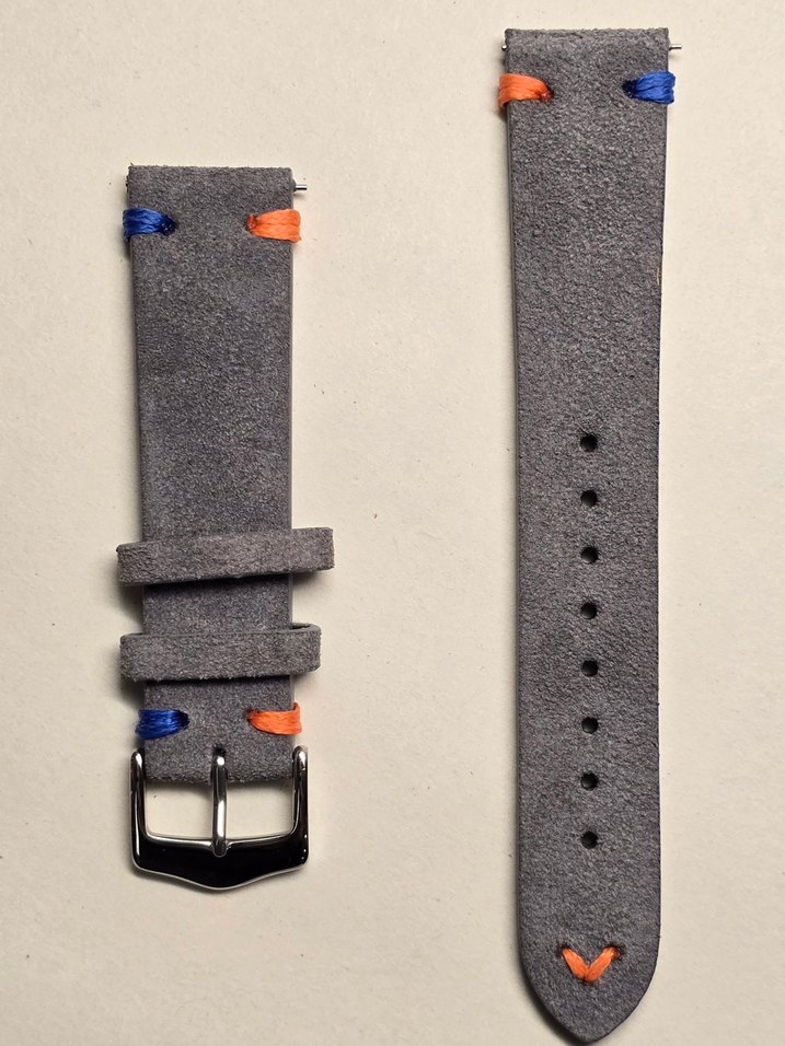 20 mm Gri Vintage Süet Erkek Saat Kordonu - Görsel 2