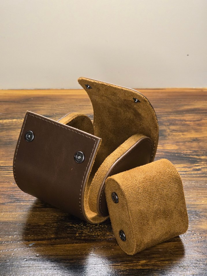 Watchroll Kahverengi Vintage Erkek Saat Kutusu Takı Çantası - Görsel 2