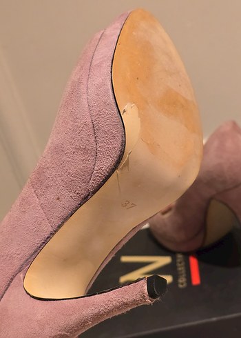 Puda Pembe Süet Tokalı Yüksek Topuklu Abiye Ayakkabı - Görsel 7