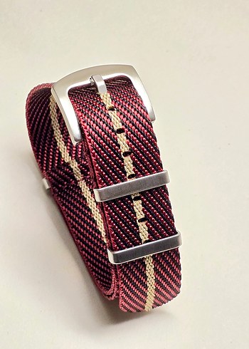 20 mm Bordo Nato Hasır Erkek Saat Kayışı - Görsel 2