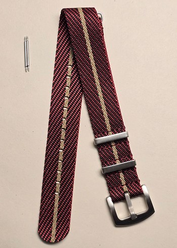 20 mm Bordo Nato Hasır Erkek Saat Kayışı - Görsel 4