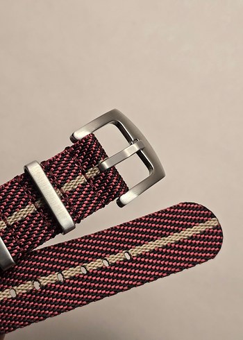 20 mm Bordo Nato Hasır Erkek Saat Kayışı - Görsel 3