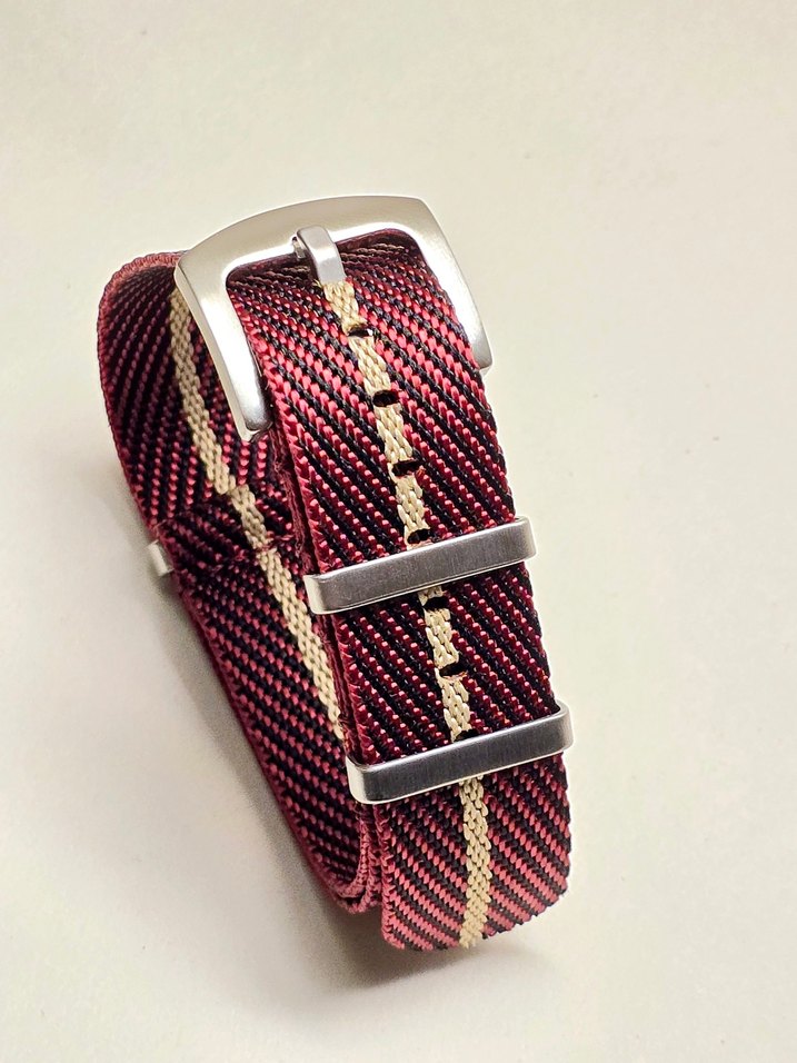 20 mm Bordo Nato Hasır Erkek Saat Kayışı - Görsel 2