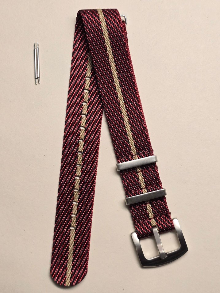 20 mm Bordo Nato Hasır Erkek Saat Kayışı - Görsel 4