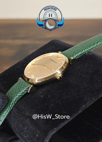 Emporio Armani Bayan Saat Yeşil Deri Kordonlu - Görsel 6