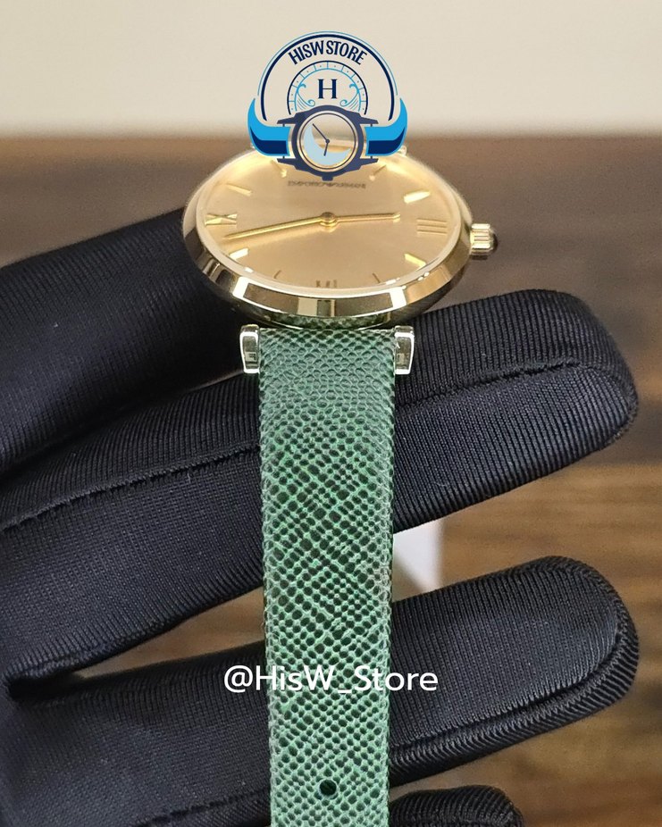 Emporio Armani Bayan Saat Yeşil Deri Kordonlu - Görsel 5