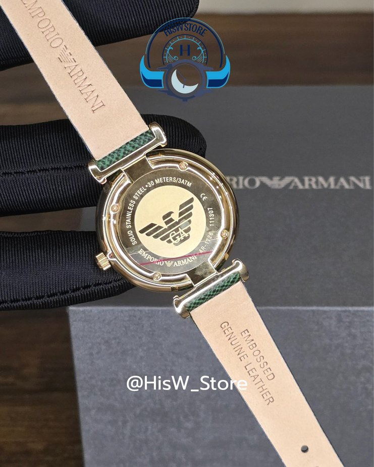 Emporio Armani Bayan Saat Yeşil Deri Kordonlu - Görsel 3
