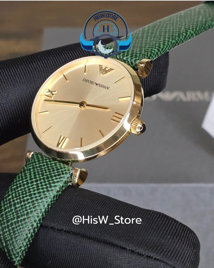 Emporio Armani Bayan Saat Yeşil Deri Kordonlu - Görsel 4