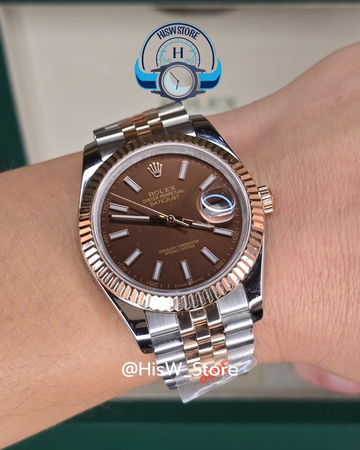 Rolex Datejust Two Tone 40 mm Chocolate Kadran - Görsel 4