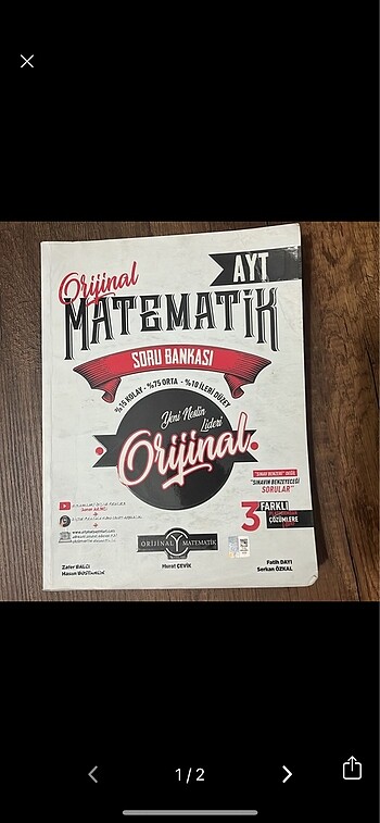 Orjinal yayınları ayt matematik soru bankası