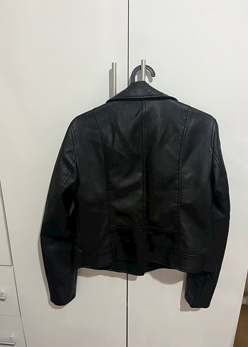 xs Beden siyah Renk Siyah Deri Biker Ceket